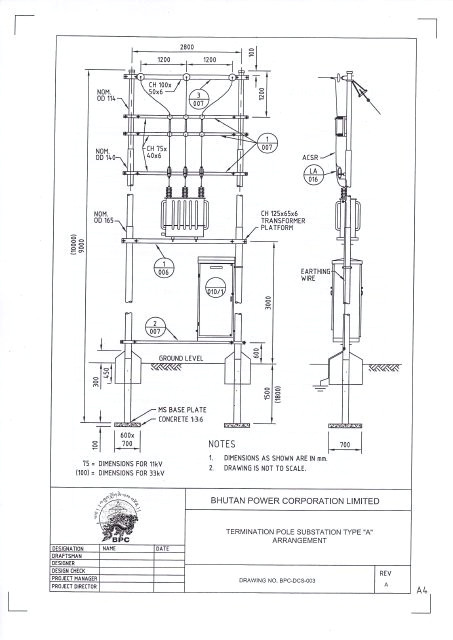 drawings for steel tubular poles bhutan power corporation limited jpg