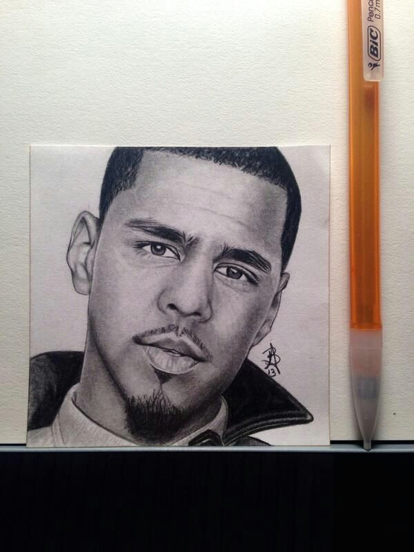 big j cole fan so my last as of now post it drawing is of j cole to see more art follow we on instagram wega13art