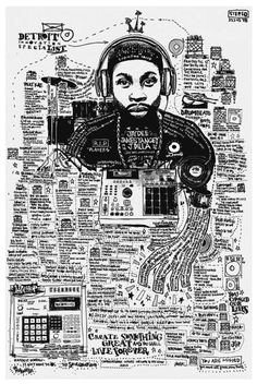 j dilla infographic artwork by joe buckingham www josephbuckingham com musica rap