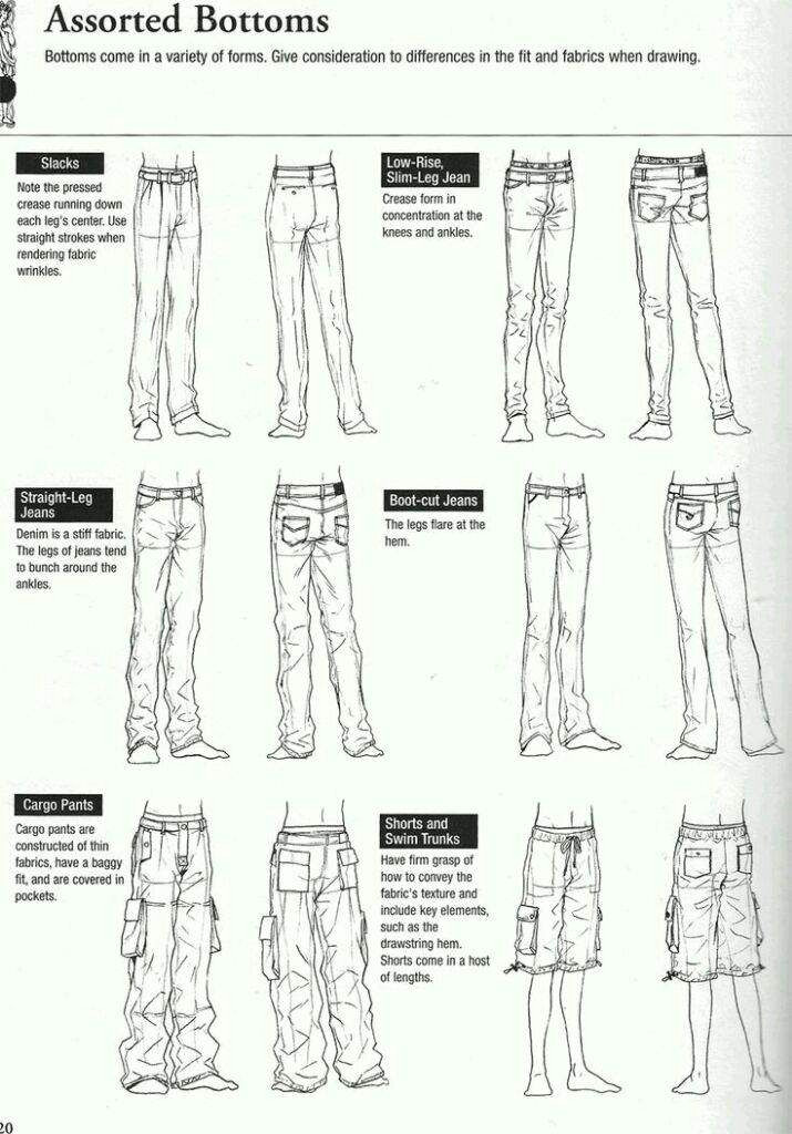 pants drawing reference