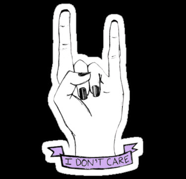 tumblr stickers dont care rock on tumblr hand symbol stickers by sadeelishad