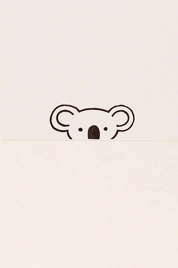 Koala Drawing Tumblr A Friendly Koala Peek A Boo Stamp Small Hand Carved Simple Rubber