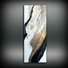 copper black and white painting 16 x 40 acrylic painting on canvas abstract painting contemporary art large wall art by l dawning scott