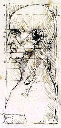 leonardo da vinci study of proportion of a man s profile da vinci sketches da