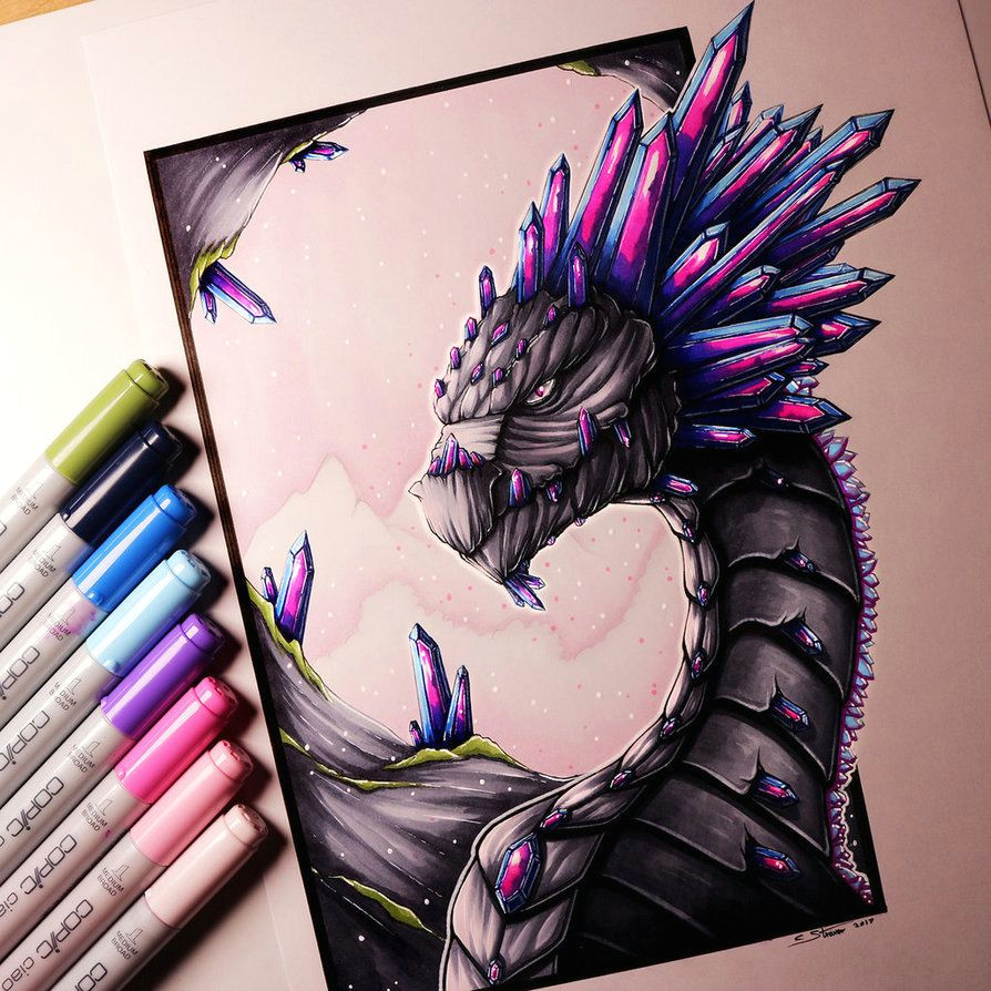 gemstone dragon drawing by lethalchris