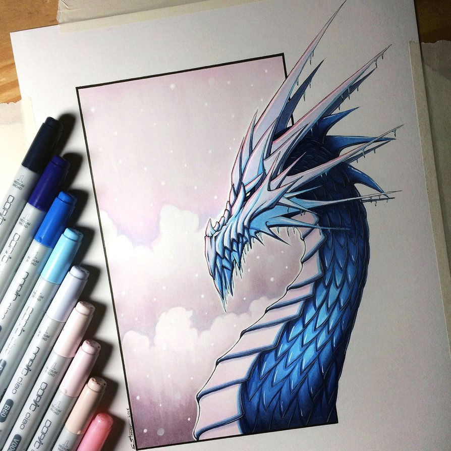 ice dragon drawing by lethalchris on deviantart