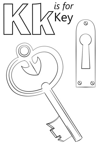 letter k is for key coloring page from letter k category select from 26388 printable crafts of cartoons nature animals bible and many more