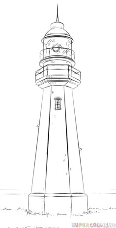 how to draw a lighthouse step by step drawing tutorials for kids and beginners