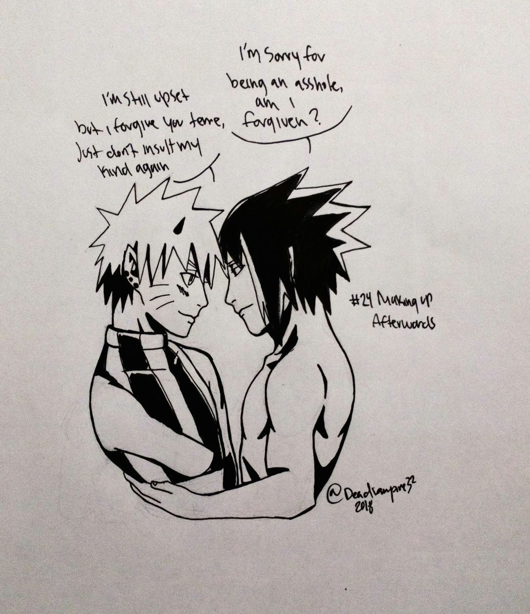 after days od ignoring each other they talk it through and make up sasunaru sasukexnaruto snmonth2018 yaoi hunterau demonnaruto huntersasuke otp