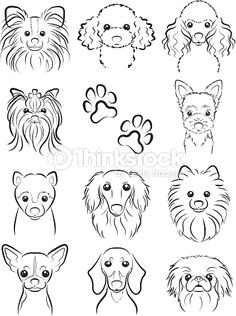 vector art dog line drawing