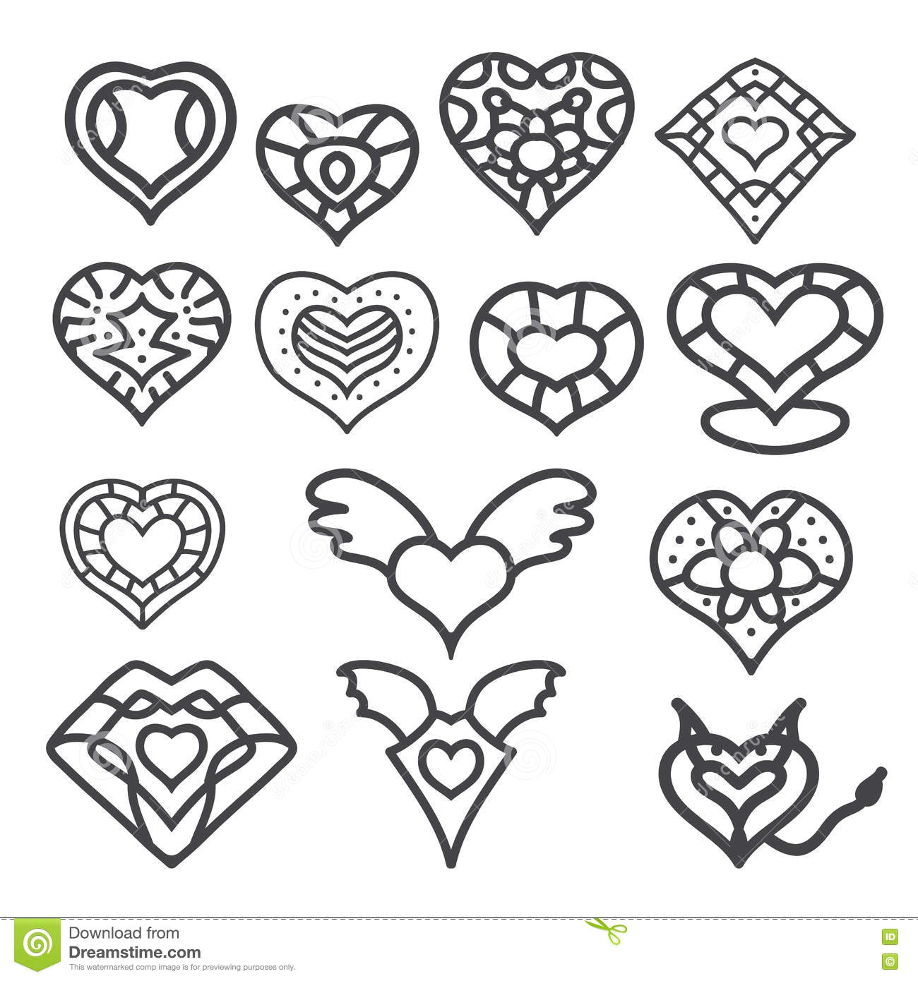 Line Drawing Of A Heart Shape Heart Symbol Hand Drawn Stock Vector Illustration Of Graphic 72854274