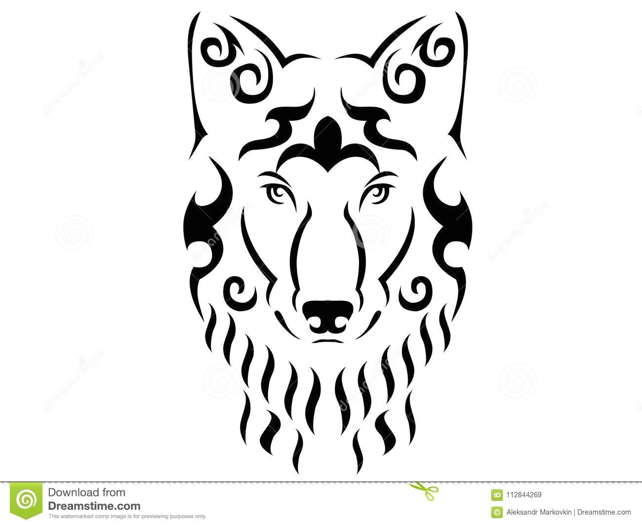 tribal wolf illustration