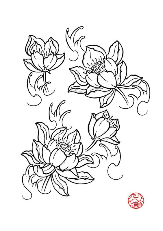 japanese lotus tattoo design creative commons attribution noncommercial no derivative works 3 0