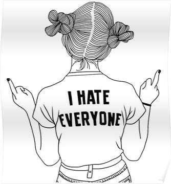 i hate everyone poster hipster girl drawing hipster drawings girl drawings tumblr girl