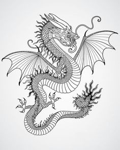 dragon line art vector origami and quilling fantasy dragon chinese dragon year