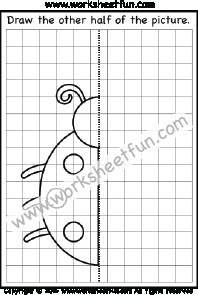 draw the other half ladybug one worksheet