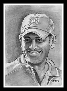 m s dhoni painting by artist shivkumar menon gallerist