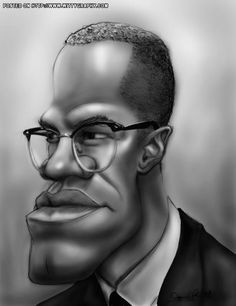 malcolm little malcolm x el hajj malik el shabazz caricature funnyfaces funny