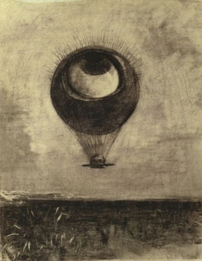the eye like a strange balloon mounts towards infinity odilon redon 1878