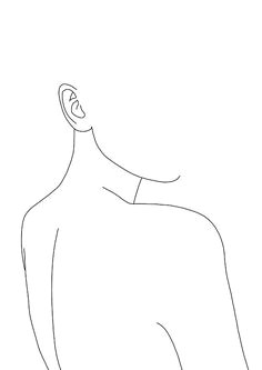 a3 giclee print minimal line drawing of woman s back figurative art black and white illustration minimalist art