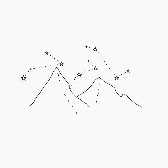 starry mountain illustration