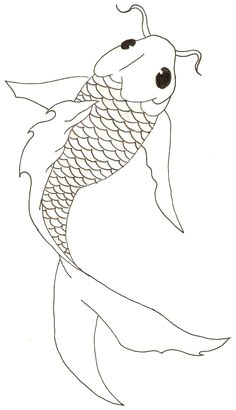 koi fish free lineart