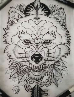 wolf tattoo design