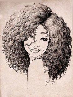 drawing of girl smiling art black girl art