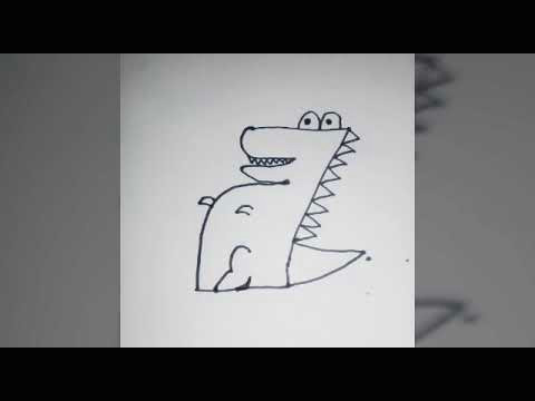 how to draw crocodile od number 7 d