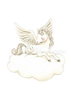 nursery art pegasus art print for baby nursery cute sketches cute drawings cute animal