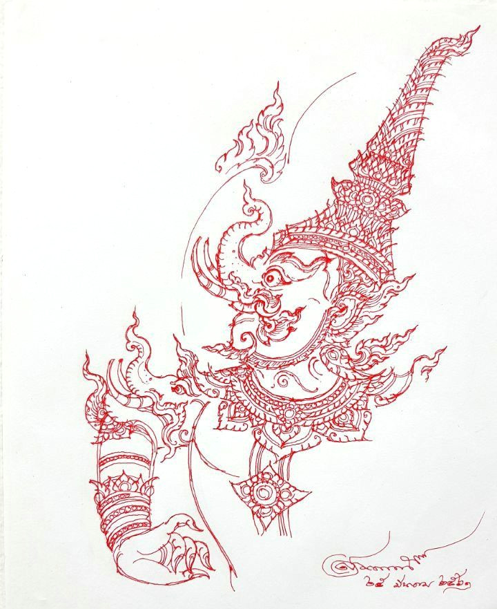 thai design thai tattoo drawing sketches drawings buddhist art ancient art