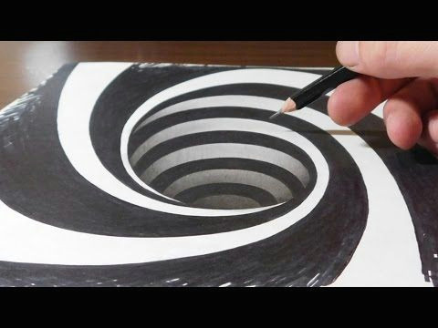 drawing a spiral hole anamorphic trick art illusion youtube