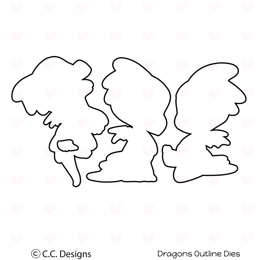 cc designs dragons outline die