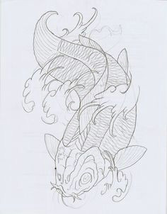 koi fish xi outline by eltri on deviantart tattoomaze a pencil drawing