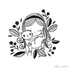 flora waycott on instagram inktober day 12 yep this is me all the time except my cat shima never looks this happy when i pick her up xxx