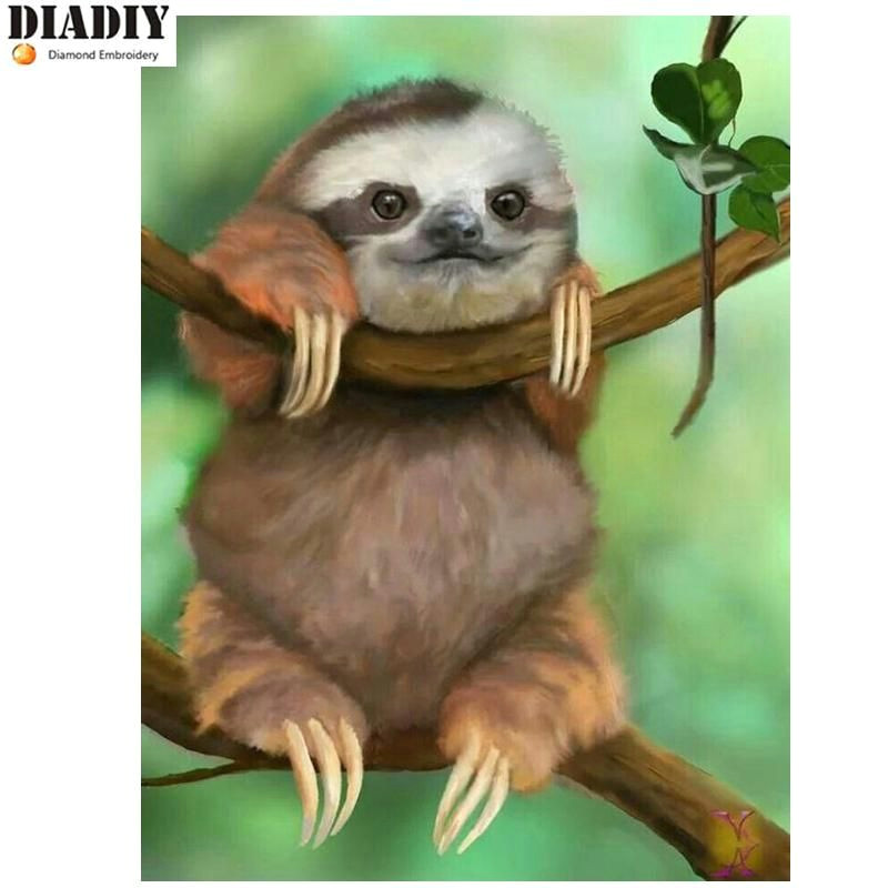 sloth drawing square or round drill you pick 6 kit sizes to pick from
