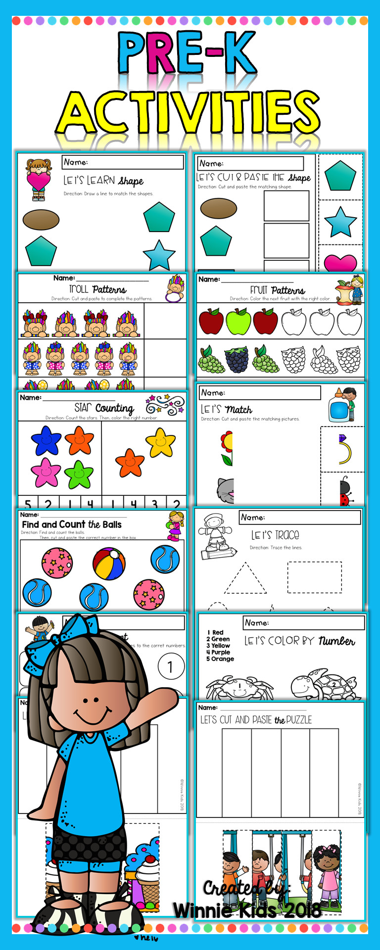 pre k activities is a very fun product for your prek and kindergarten students