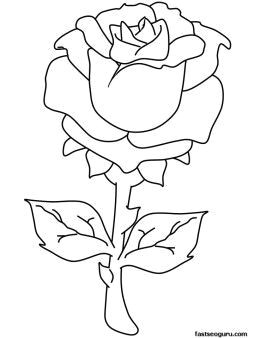 Printable Drawing Of A Rose Printable Valentines Day Rose Coloring Pages Printable Coloring