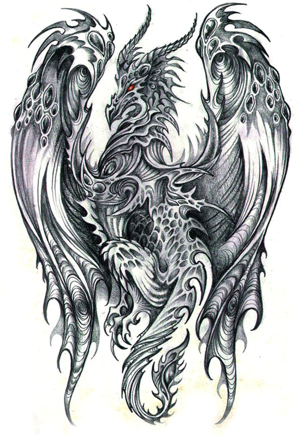 dragon pencil drawing
