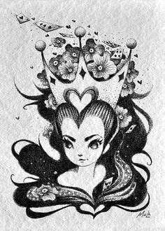young queen of hearts by may ann licudine alice in wonderland illustrations pencil
