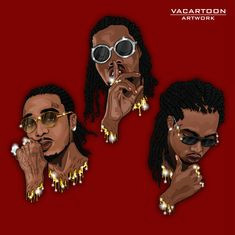 custon cartoon migos boondocks cartoon wallpaper artwork illustration beards