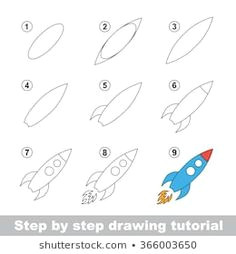 drawing tutorial how to draw a toy rocket rocket drawing drawing for kids
