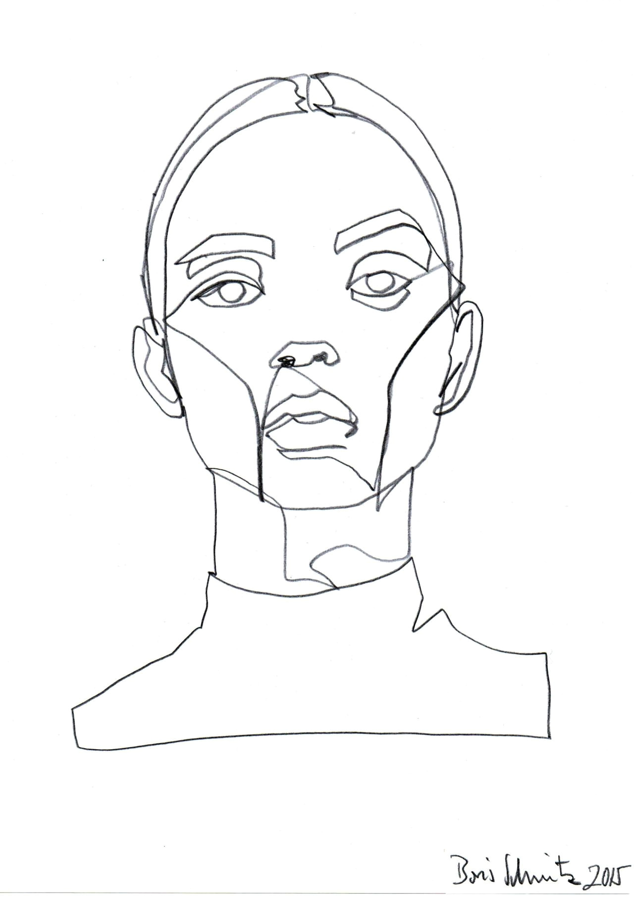 borisschmitz gaze 324 continuous line drawing by boris schmitz