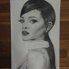 rihanna pencil drawing on instagram