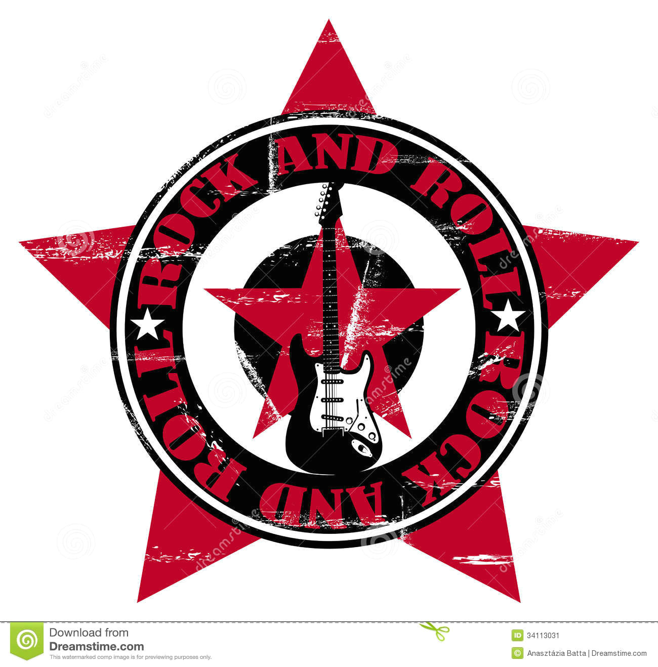 grunge rock and roll wallpaper with guitar decoration