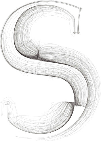 hand draw font letter s vector illustration