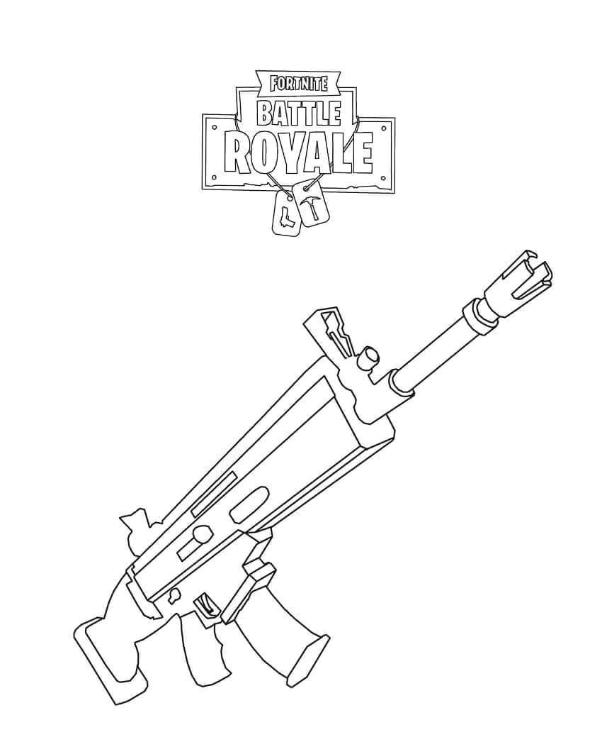 Scar H Drawing fortnite Rifle Scar Coloring Page fortnite Party In 2019