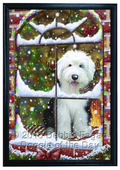 christmas sheepie old english sheepdog christmas paintings xmas christmas art christmas ideas