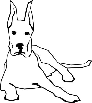 dog simple drawing clip art