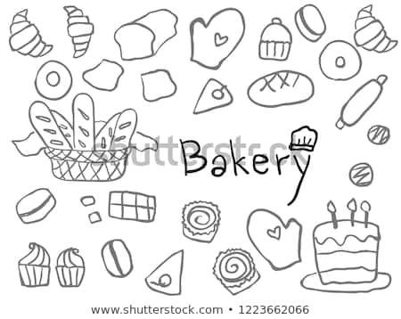 cute simple childish hand drawn bakery line art element for background wallpaper texture